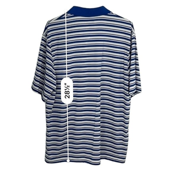 Indianapolis Colts NFL Team Apparel Cool Polo Shirt - Blue, White Striped Size L - Picture 9 of 15